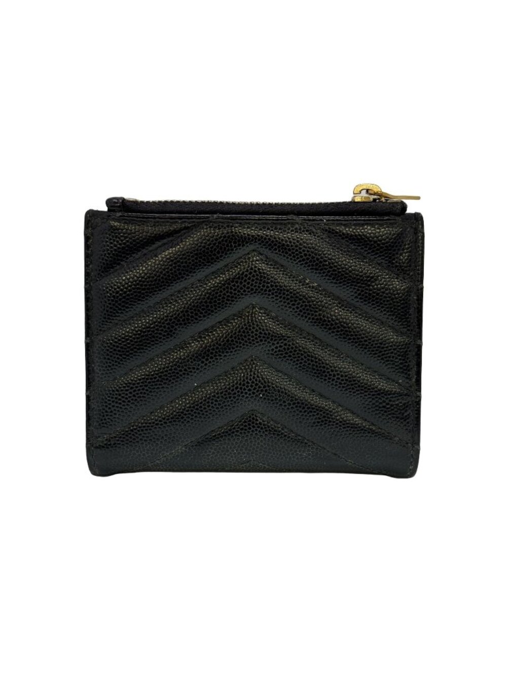 Saint Laurent Paris V-stitch Bifold Wallet Leather Black